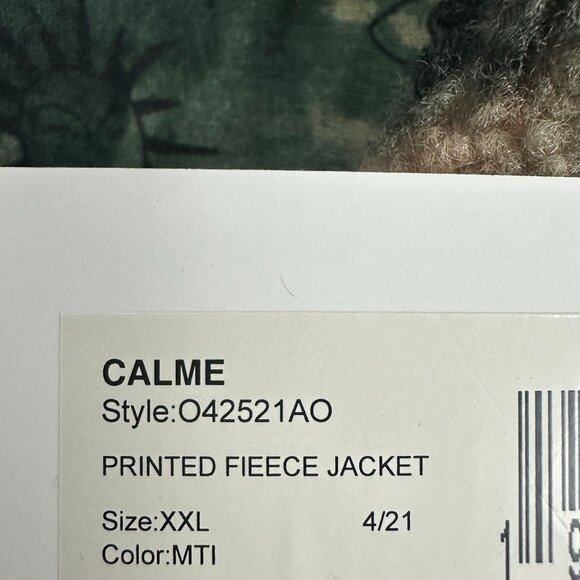 Calme XXL Printed Fleece Jacket Camouflage Pattern Polyester & Bamboo - Picture 2 of 13